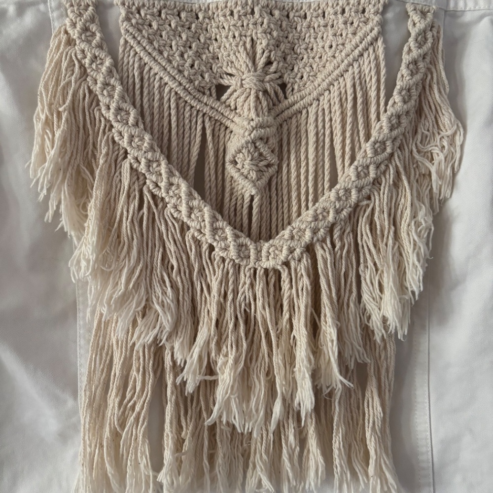 Upcycled Macrame Denim Jacket - image 2